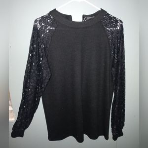 MIHOLL Women’s Long Sleeve Top Lace Casual. Black